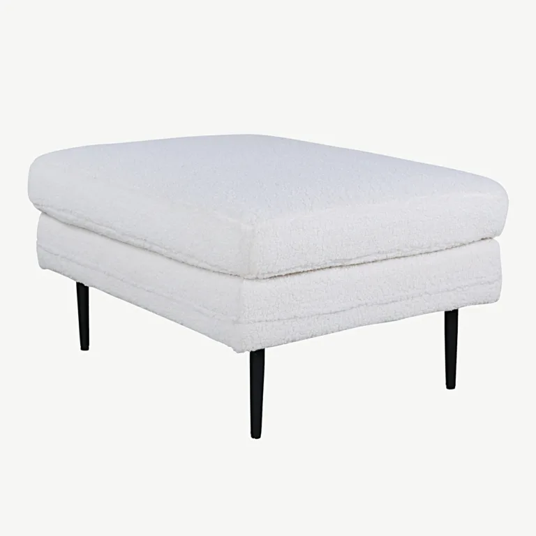 Valge bukleekangaga tumba Boom mustade terasjalgadega, 90 × 70 cm - 15550-000