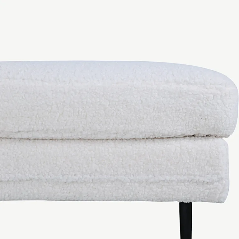 Valge bukleekangaga tumba Boom mustade terasjalgadega, 90 × 70 cm - 15550-000