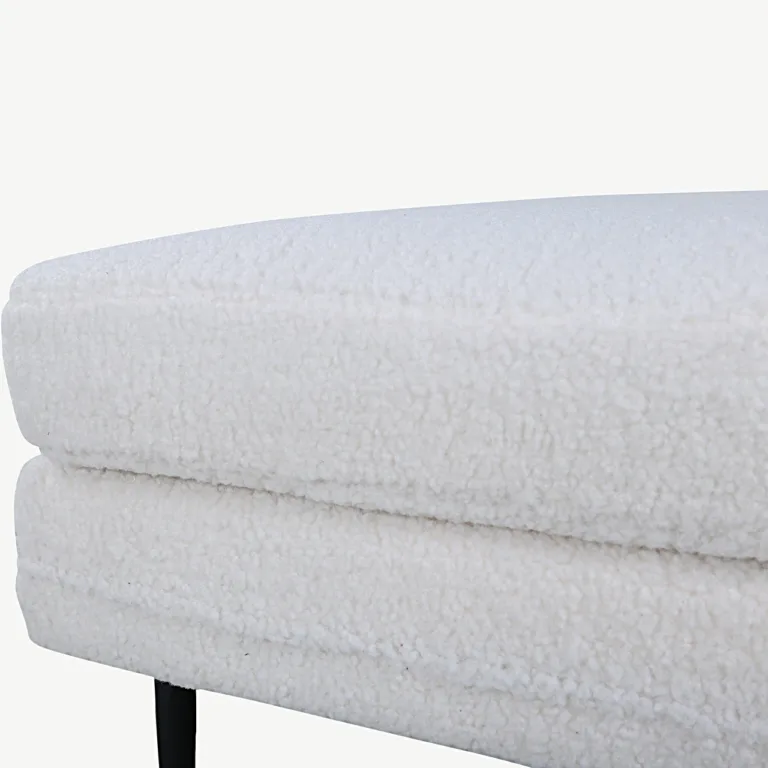 Valge bukleekangaga tumba Boom mustade terasjalgadega, 90 × 70 cm - 15550-000