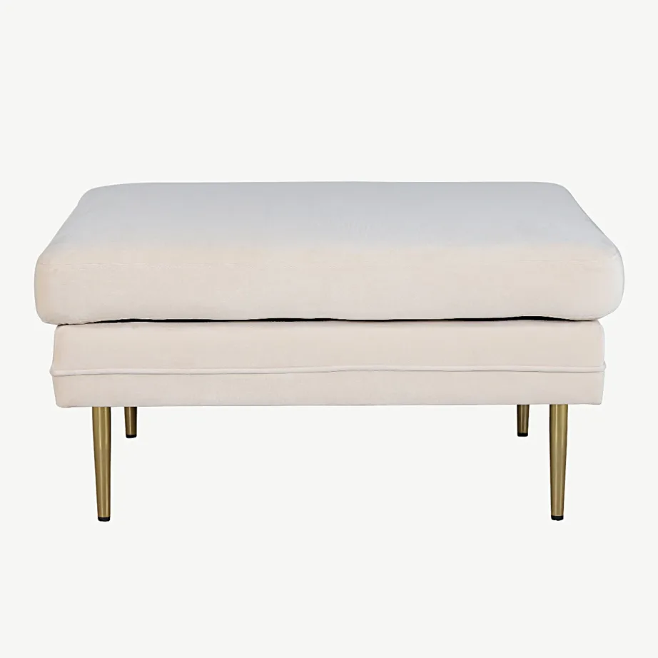 Beežist velvetkangast tumba Boom messingitooniliste metalljalgadega (90×70 cm), 15550-980 – 2