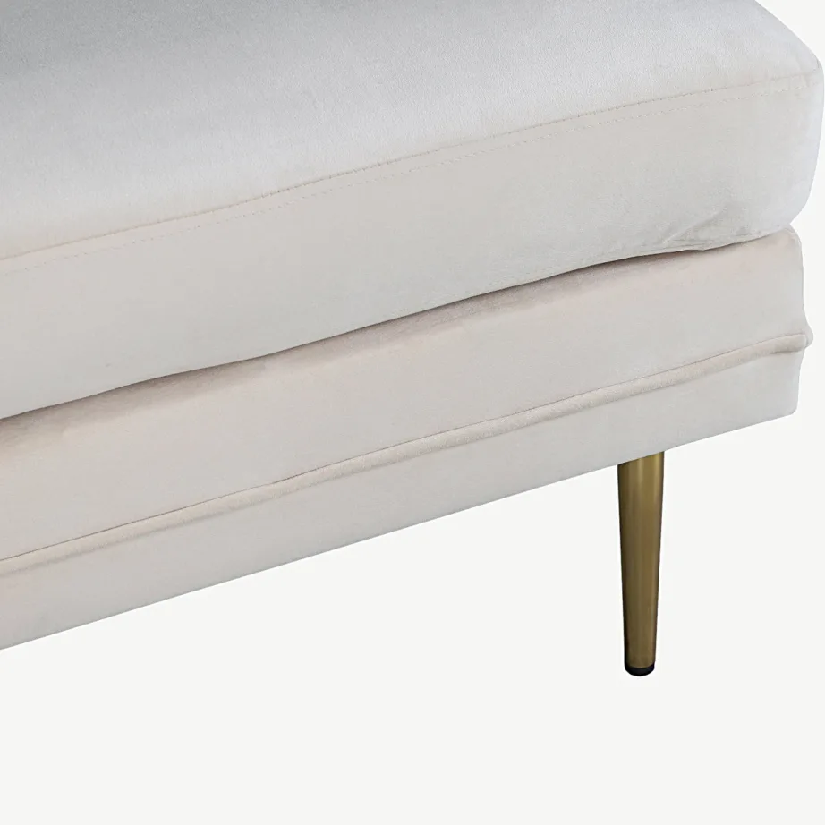 Beežist velvetkangast tumba Boom messingitooniliste metalljalgadega (90×70 cm), 15550-980 – 4