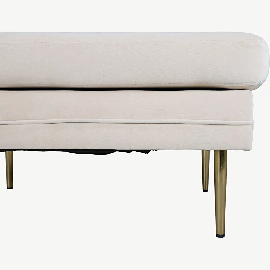 Beežist velvetkangast tumba Boom messingitooniliste metalljalgadega (90×70 cm), 15550-980 – 5