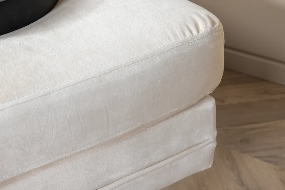 Beežist velvetkangast tumba Boom messingitooniliste metalljalgadega (90×70 cm), 15550-980 – 9