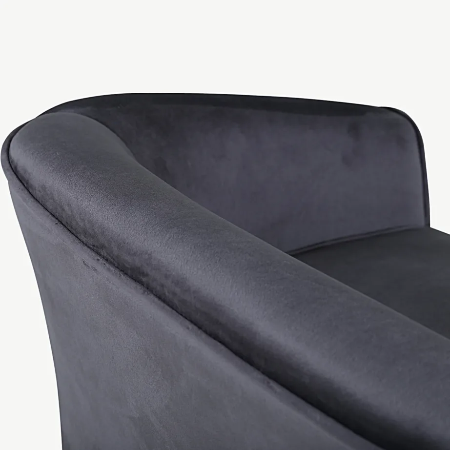 Tumehall sametist laste diivan Måna mustade plastjalgadega, 15551-955 – 5