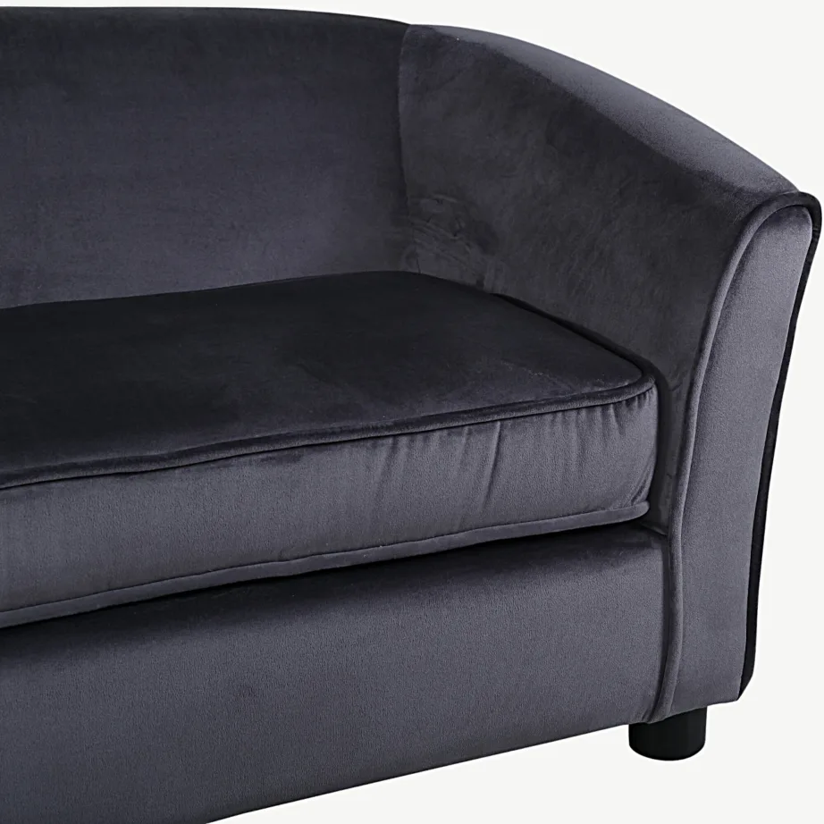 Tumehall sametist laste diivan Måna mustade plastjalgadega, 15551-955 – 7