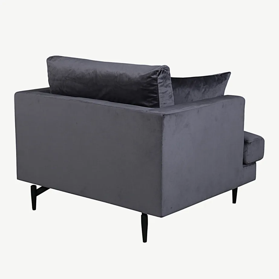 Tumehall sametist tugitool mustade metalljalgadega Sofia kollektsioonist, 15554-955 – 4