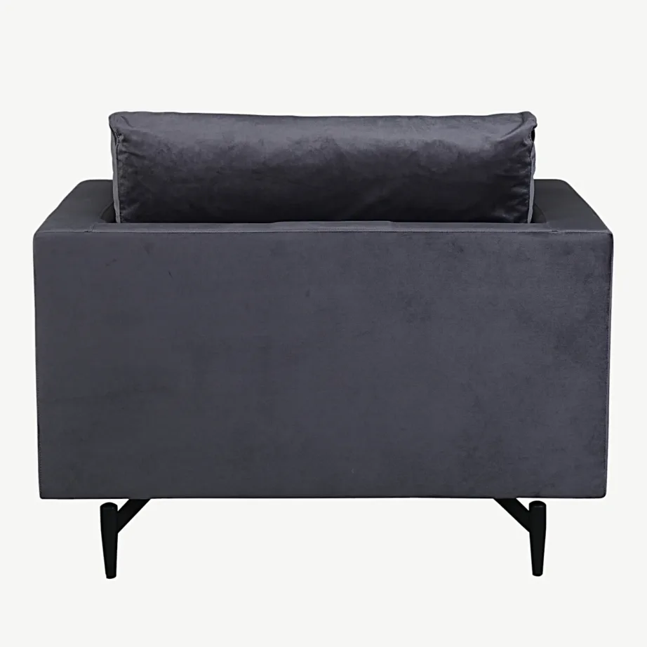 Tumehall sametist tugitool mustade metalljalgadega Sofia kollektsioonist, 15554-955 – 5