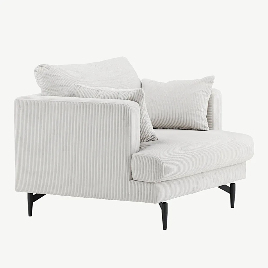 Beežist kordsametist tugitool Sofia mustade terasjalgadega, 15554-995 – 3