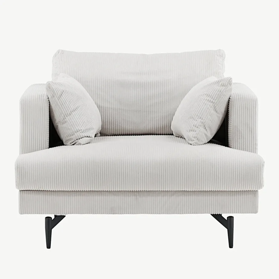 Beežist kordsametist tugitool Sofia mustade terasjalgadega, 15554-995 – 4