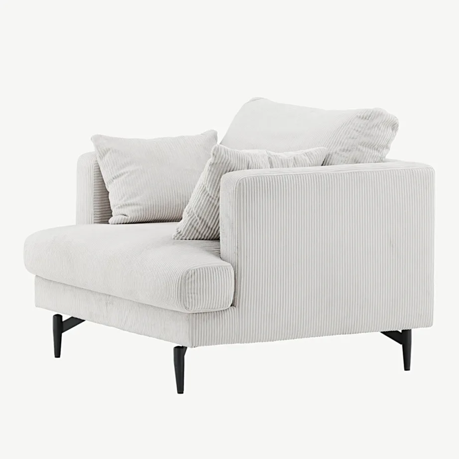 Beežist kordsametist tugitool Sofia mustade terasjalgadega, 15554-995 – 6