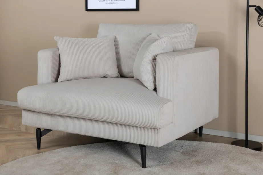 Beežist kordsametist tugitool Sofia mustade terasjalgadega, 15554-995 – 12