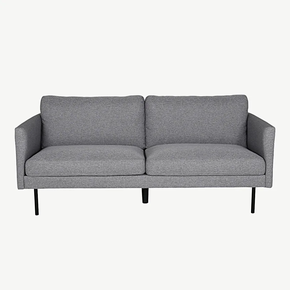 Kaheistmeline hall tekstiildiivan Zoom mustade metalljalgadega, 180 cm, 15555-655 – 2