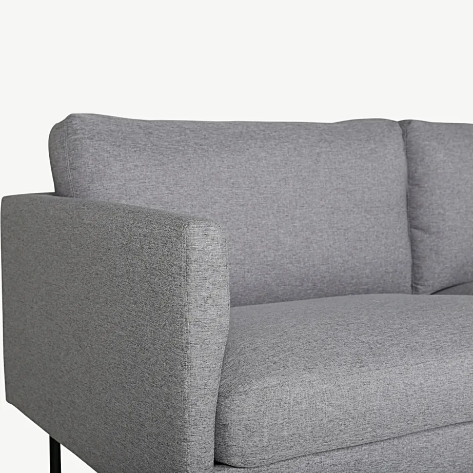 Kaheistmeline hall tekstiildiivan Zoom mustade metalljalgadega, 180 cm, 15555-655 – 3