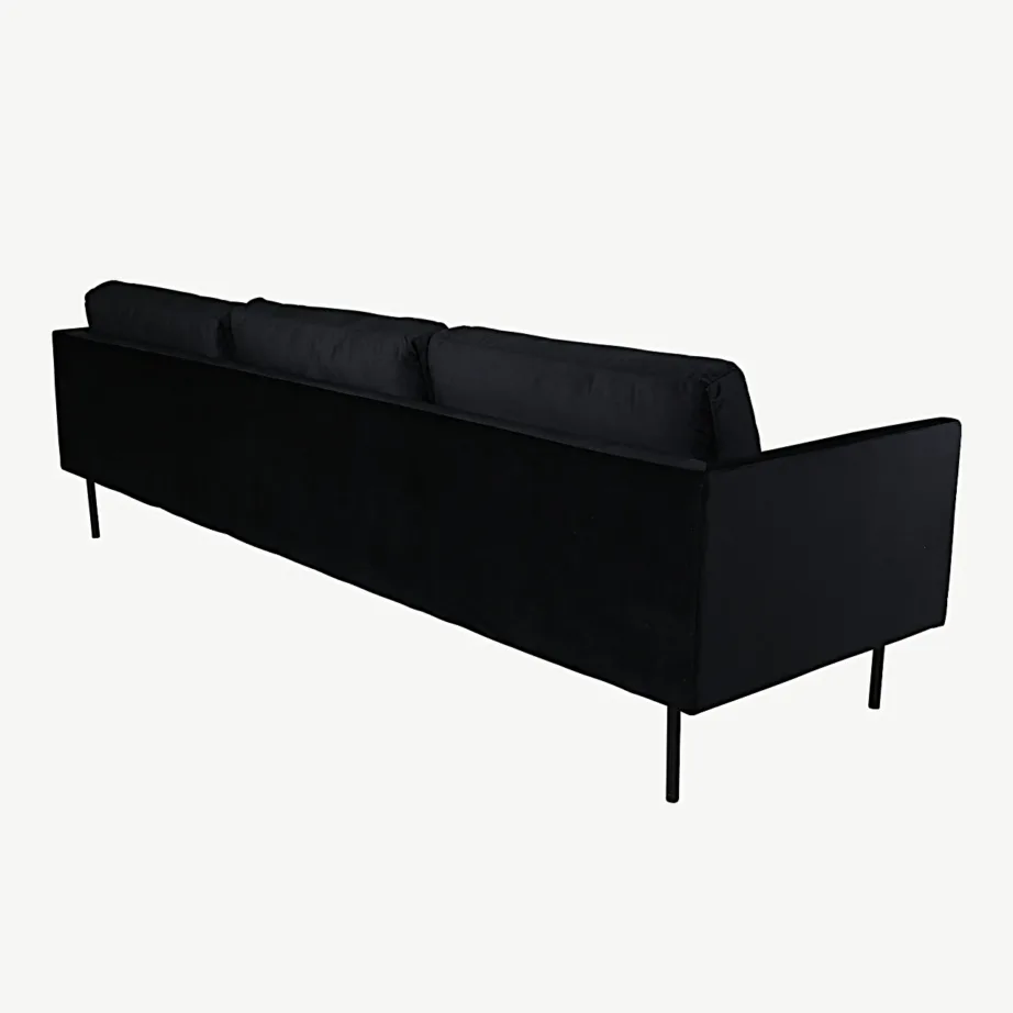 Kolmekohaline sametdiivan Zoom mustade metalljalgadega, 15556-888 – 4