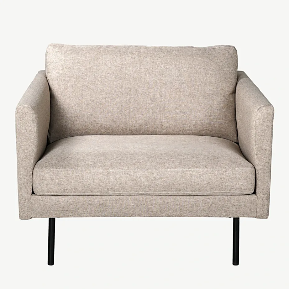 Põhjamaise disainiga beež tugitool Zoom terasjalgadega (polüesterkangas), 15557-657 – 2