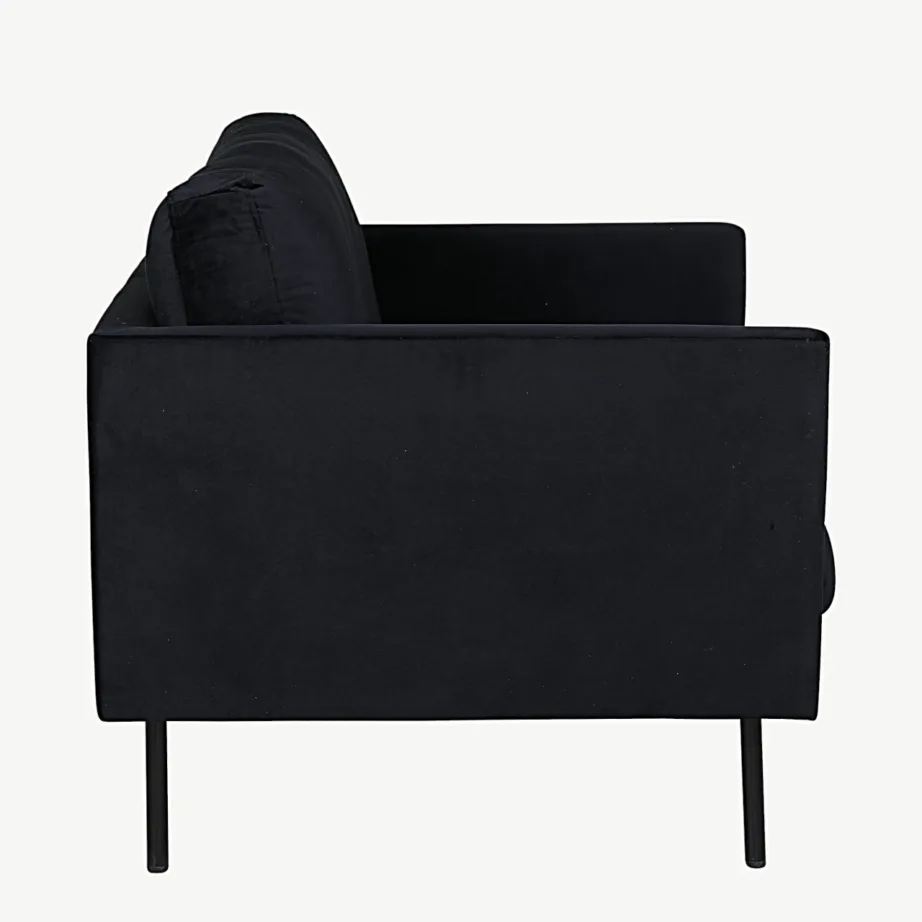 Põhjamaise disainiga must sametist tugitool Zoom, terasjalad, 15557-888 – 3