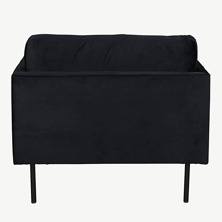 Põhjamaise disainiga must sametist tugitool Zoom, terasjalad, 15557-888 – 5