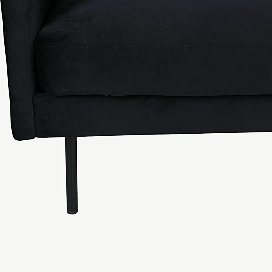 Põhjamaise disainiga must sametist tugitool Zoom, terasjalad, 15557-888 – 6