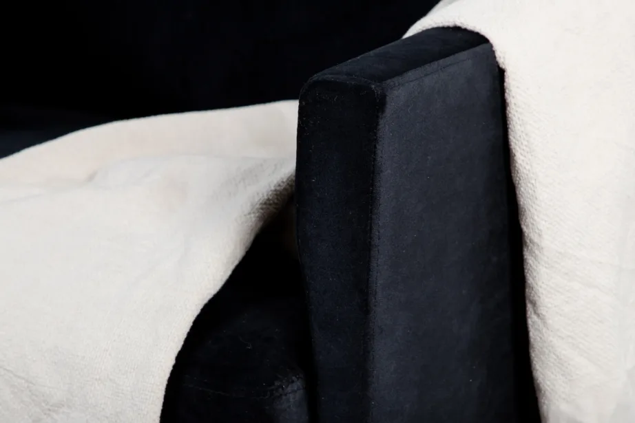 Põhjamaise disainiga must sametist tugitool Zoom, terasjalad, 15557-888 – 9