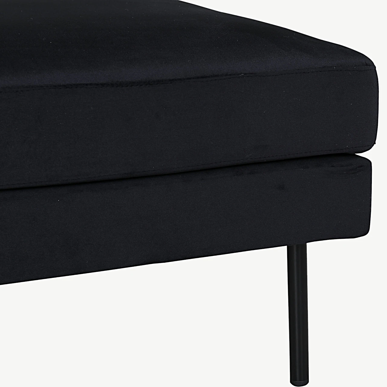 Mustast sametist tumba Zoom metalljalgadel, 85 x 64 cm - 15558-888
