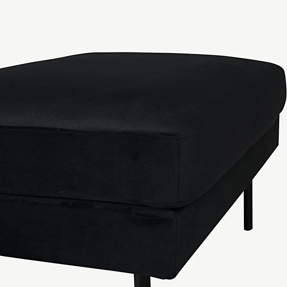 Mustast sametist tumba Zoom metalljalgadel, 85 x 64 cm, 15558-888 – 5