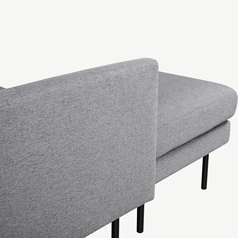Hall põhjamaine nurkdiivan Zoom (polüestrist, mustad metalljalad, 260 × 154 cm) - 15559-655