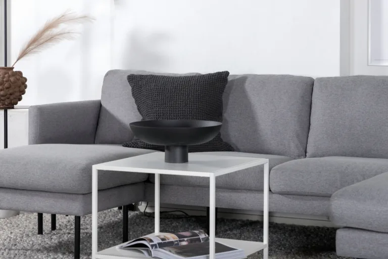 Hall põhjamaine nurkdiivan Zoom (polüestrist, mustad metalljalad, 260 × 154 cm) - 15559-655
