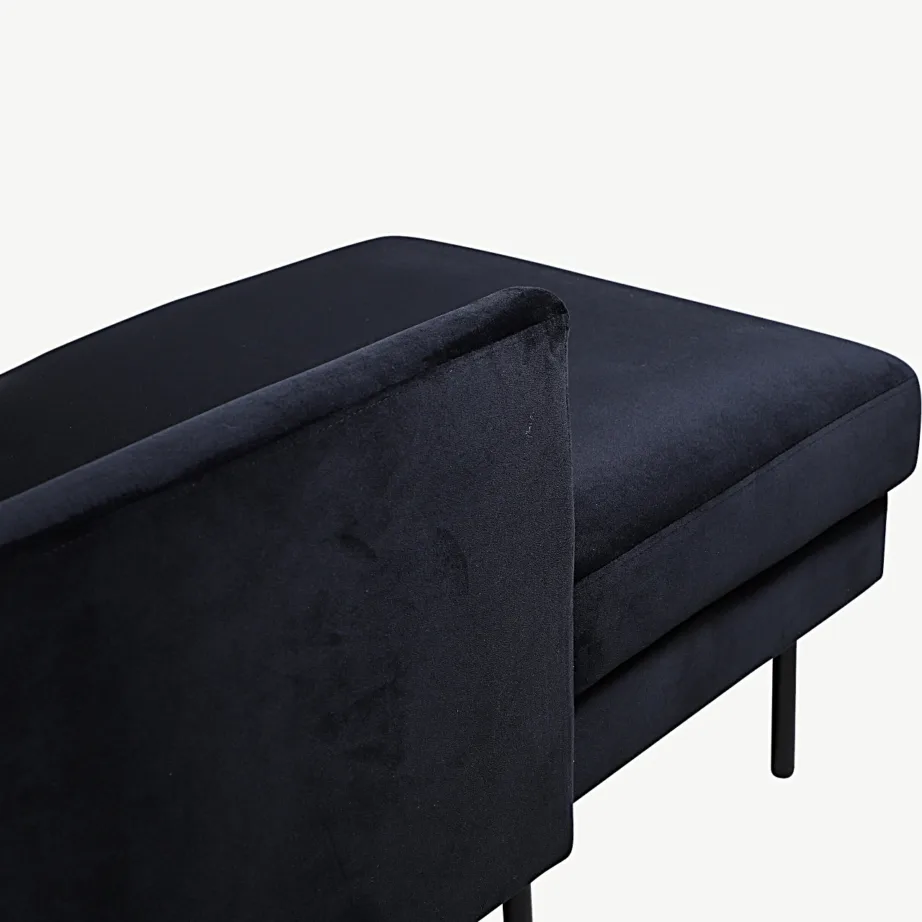 Must sametnurgadiivan Zoom kahe lamamisosaga, mustade terasjalgadega, 15559-888 – 6