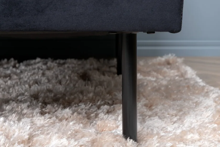 Must sametnurgadiivan Zoom kahe lamamisosaga, mustade terasjalgadega, 15559-888 – 14