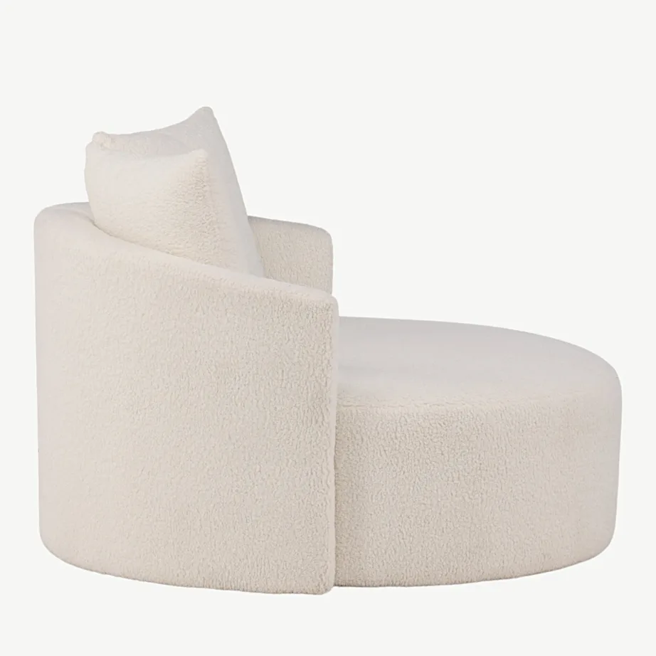 Ümmargune kaheistmeline diivan Kelso valges bukleekangast, mustade jalgadega, 15560-060 – 2