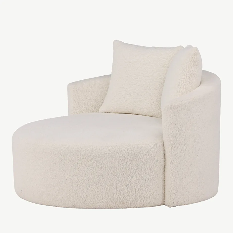 Ümmargune kaheistmeline diivan Kelso valges bukleekangast, mustade jalgadega, 15560-060 – 6