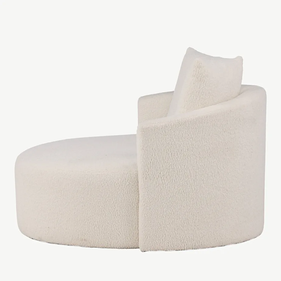 Ümmargune kaheistmeline diivan Kelso valges bukleekangast, mustade jalgadega, 15560-060 – 7