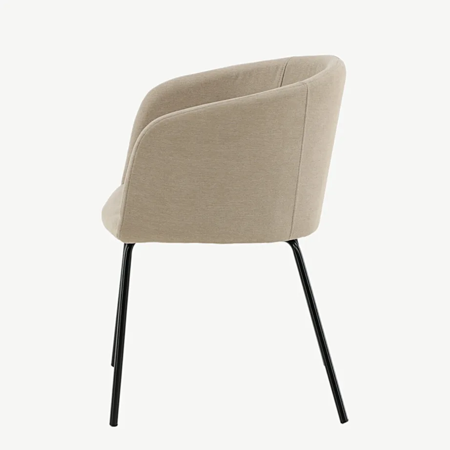 Beriti beež polüesterlinase kattega söögitool mustade terasjalgadega, 15562-810 – 7