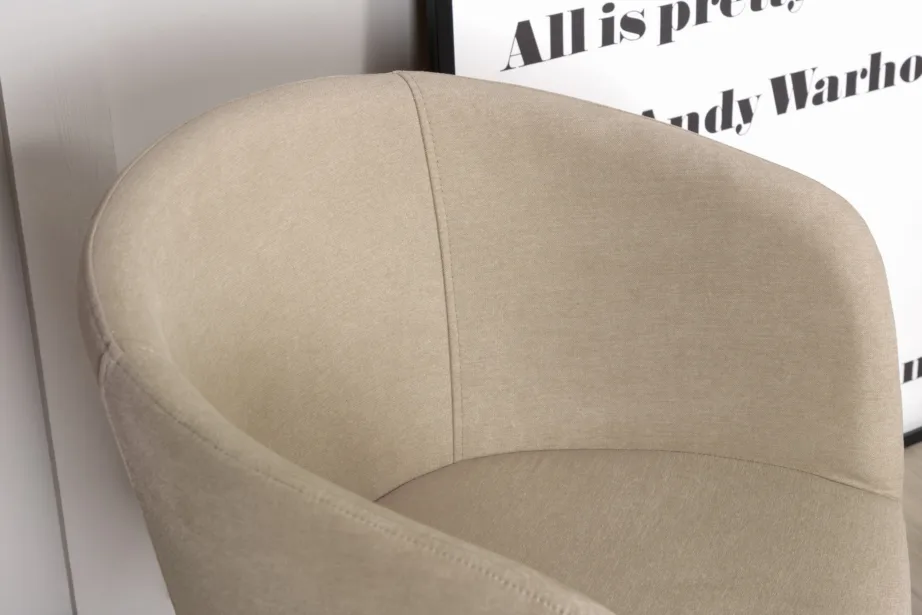 Beriti beež polüesterlinase kattega söögitool mustade terasjalgadega, 15562-810 – 11