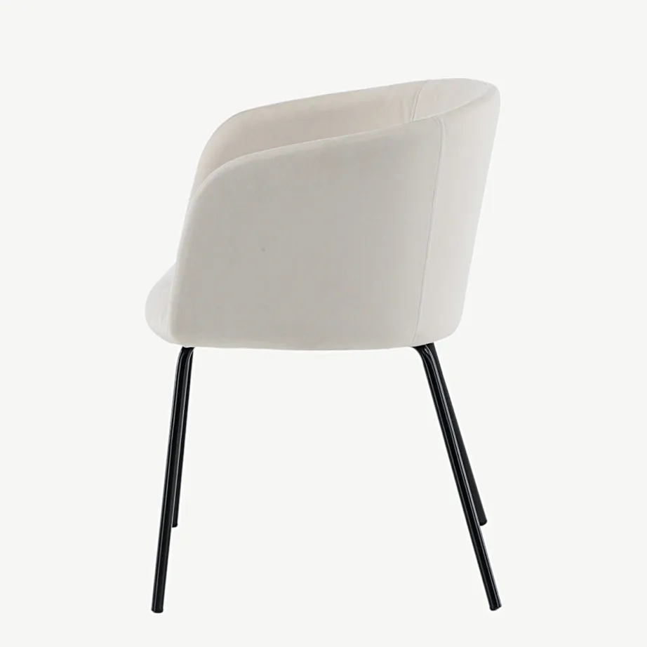 Beežist sametist söögitool Berit mustade terasjalgadega, 15562-880 – 7