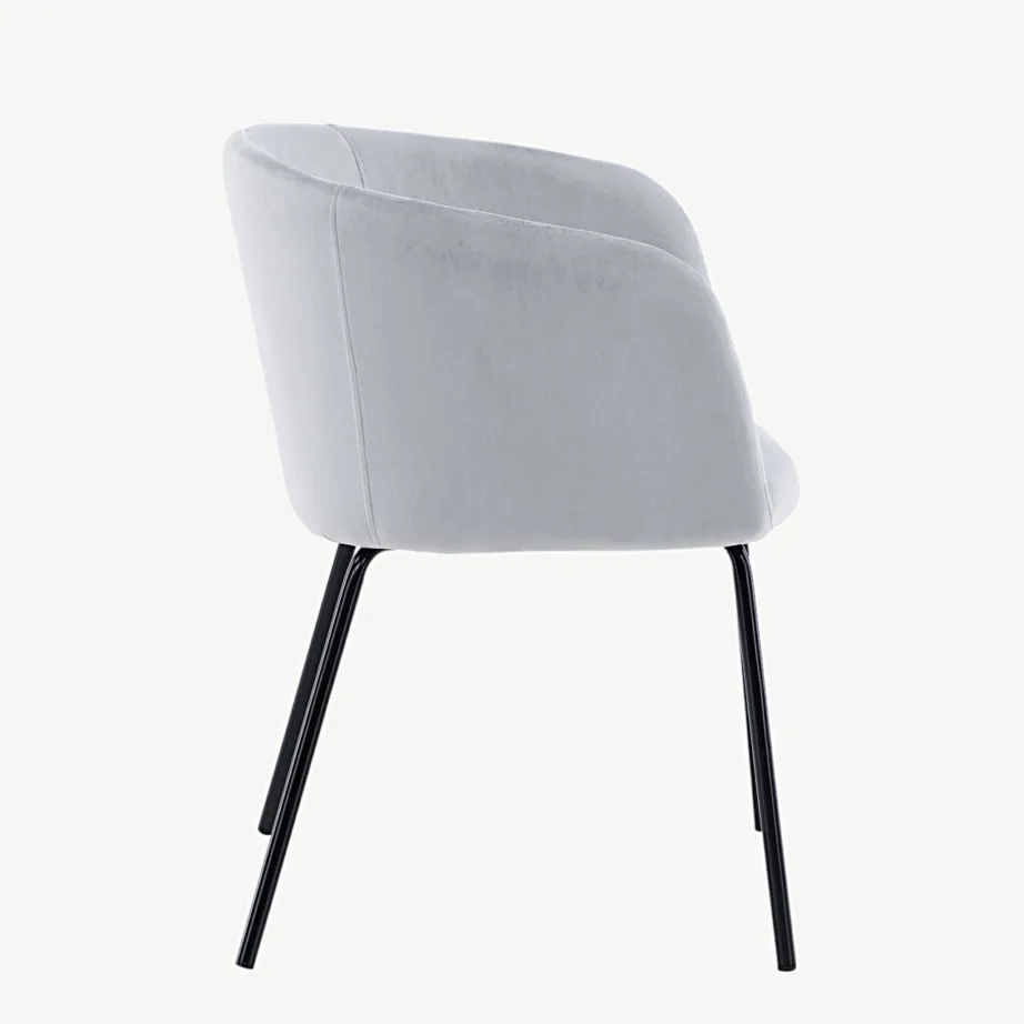 Hallist sametist söögitool Berit mustade terasjalgadega, 15562-885 – 2