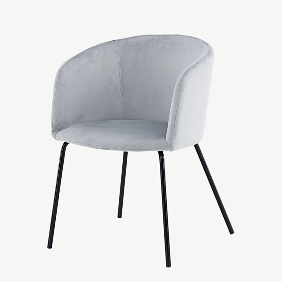 Hallist sametist söögitool Berit mustade terasjalgadega, 15562-885 – 5