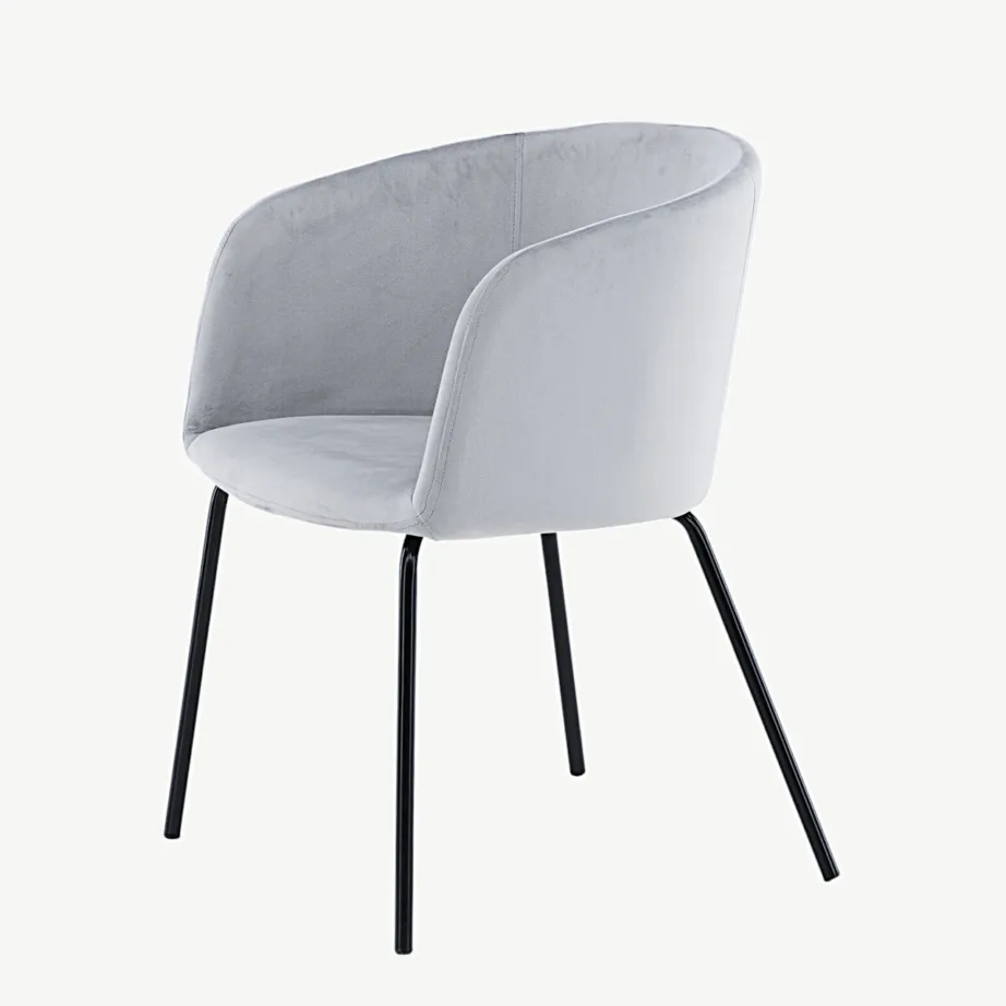 Hallist sametist söögitool Berit mustade terasjalgadega, 15562-885 – 6