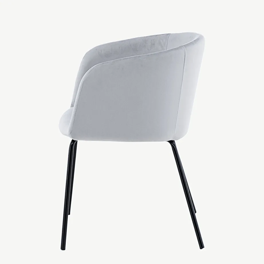 Hallist sametist söögitool Berit mustade terasjalgadega, 15562-885 – 7