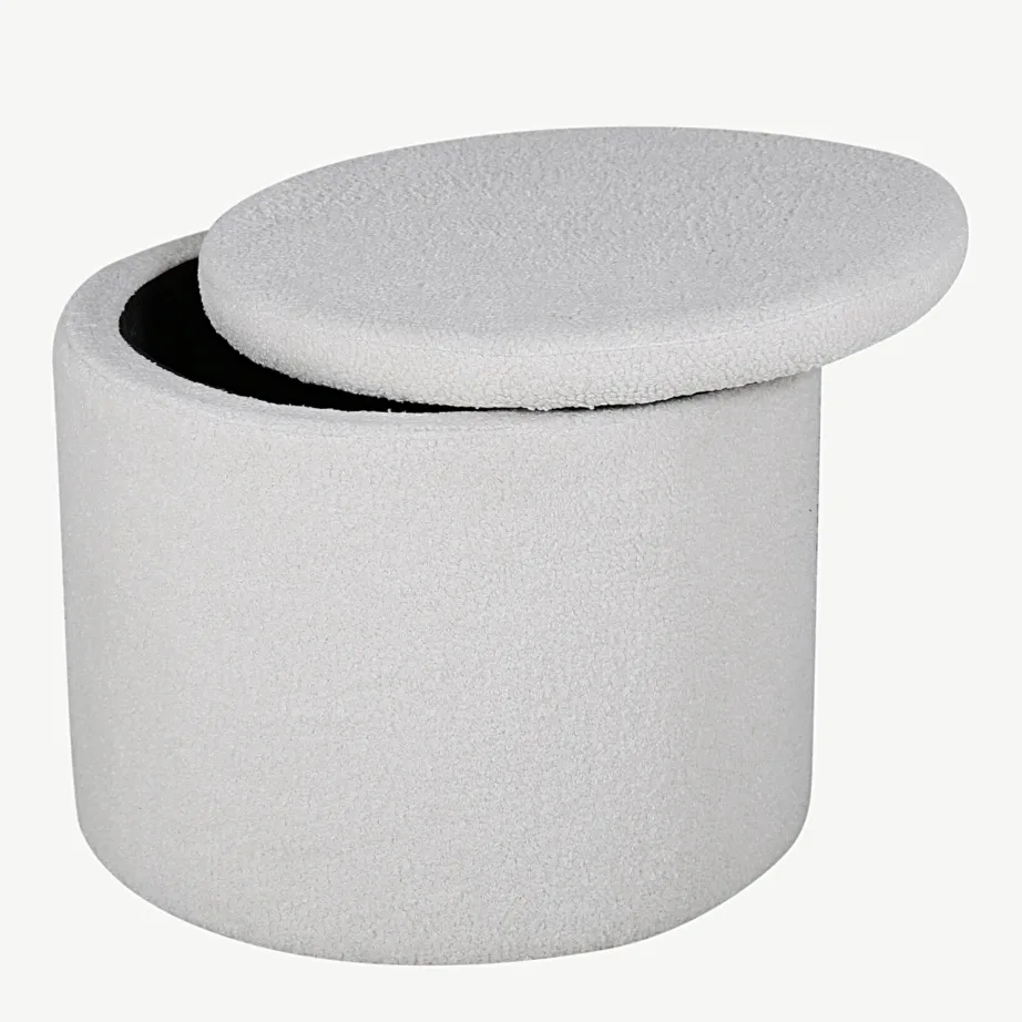 Valge panipaigaga ümmargune Dunken tumba teddy-kattega, 15563-400 – 2