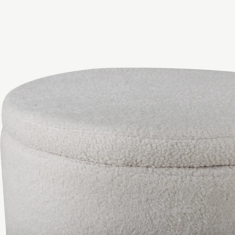 Valge panipaigaga ümmargune Dunken tumba teddy-kattega, 15563-400 – 4