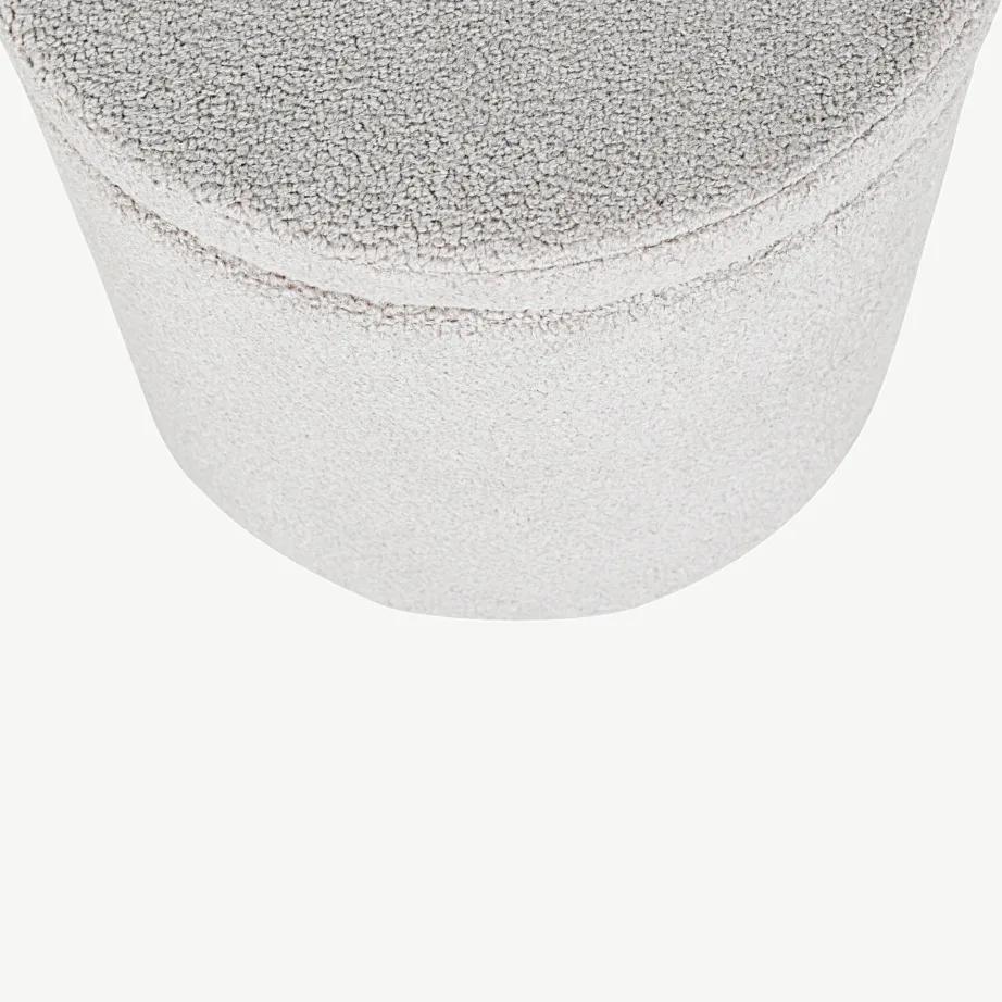 Dunken sarja hallikasbeež panipaigaga ümar ottoman, bukleekangas, 15563-405 – 4