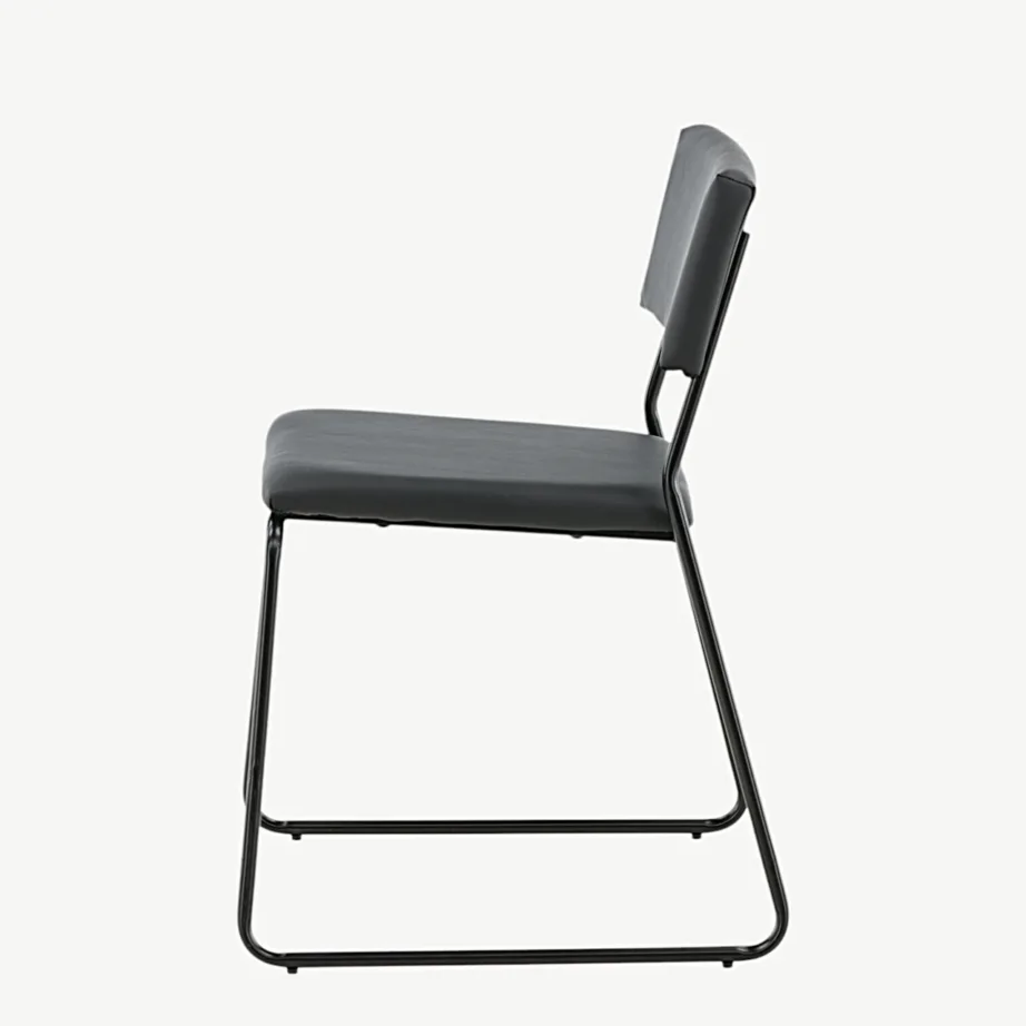 Kenth mustast kunstnahast söögitool terasraamiga, 15567-458 – 7