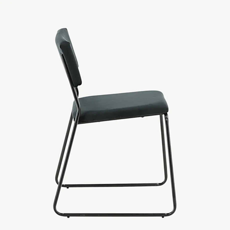 Kenth musta velvetkattega söögitool terasraamiga, 15567-888 – 2