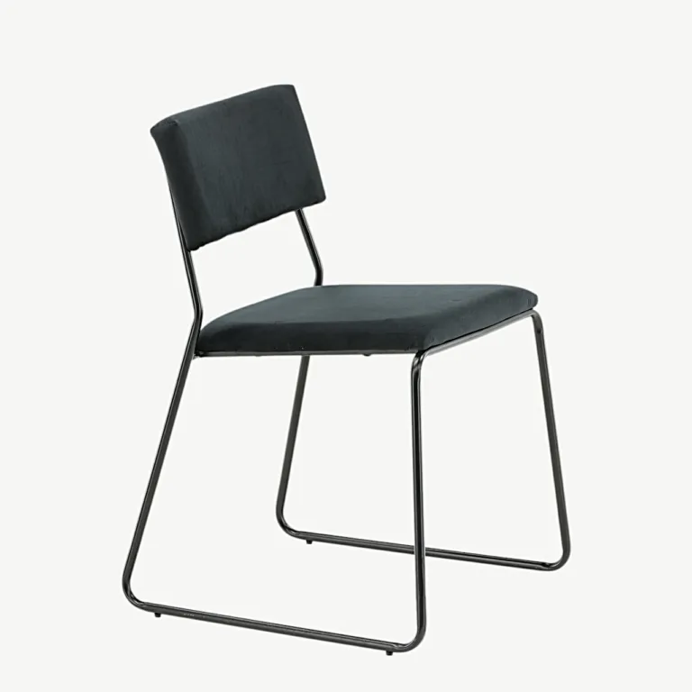 Kenth musta velvetkattega söögitool terasraamiga - 15567-888