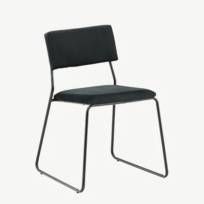 Kenth musta velvetkattega söögitool terasraamiga - 15567-888