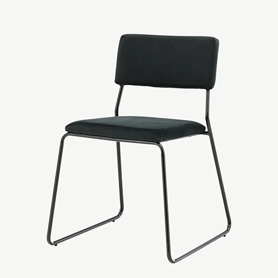 Kenth musta velvetkattega söögitool terasraamiga, 15567-888 – 5