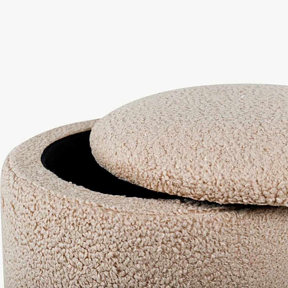 Beež buklee-tumba hoiukastiga Limpen (Ø32 × 40 cm), 15568-403 – 3