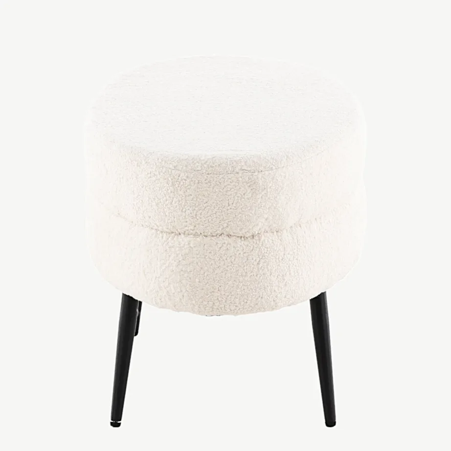 Valge bukleekangaga ovaalne Otto tumba mustade terasjalgadega, 15569-400 – 7