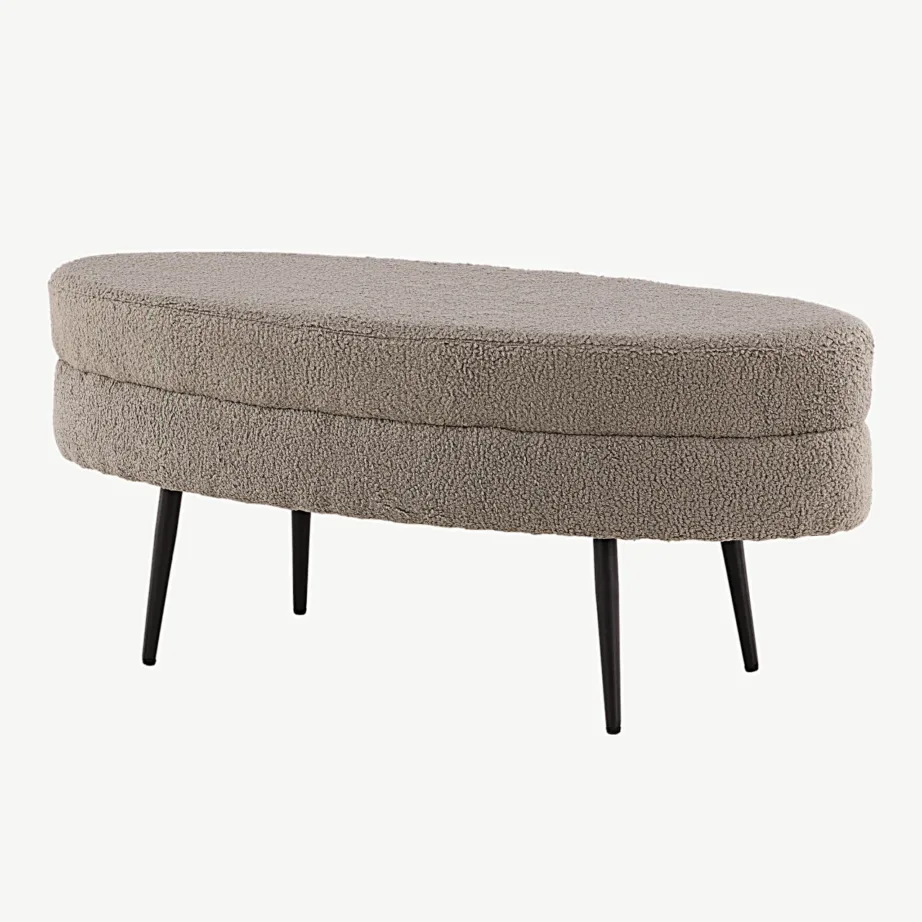 Ovaalne buklee-tumba Otto hallikasbeežide mustade terasjalgadega, 15569-405 – 5